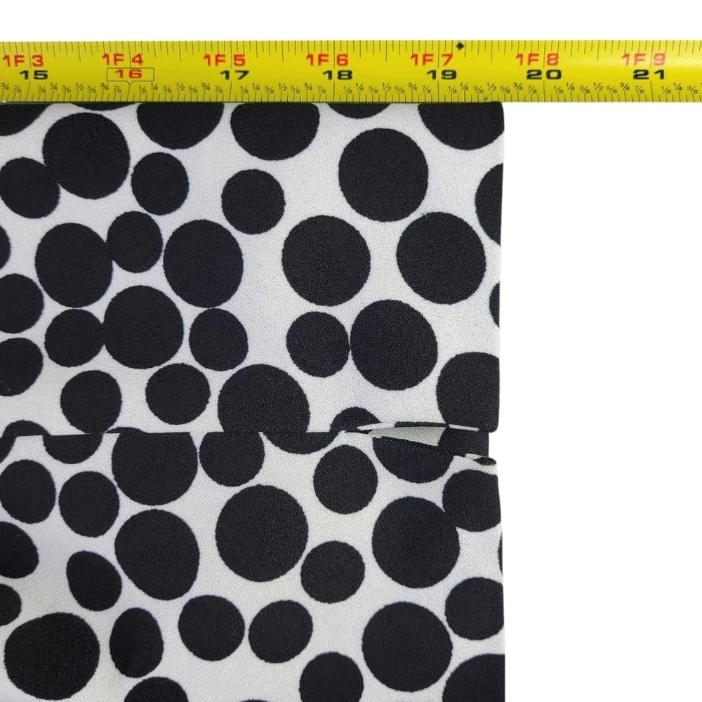Kasper Peplum Blazer Women Size 6 White Black Polka Dot 1 Button 3/4 Sleeve Slit